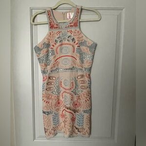 Cocktail Dress, Lace Detail, Form Fitting